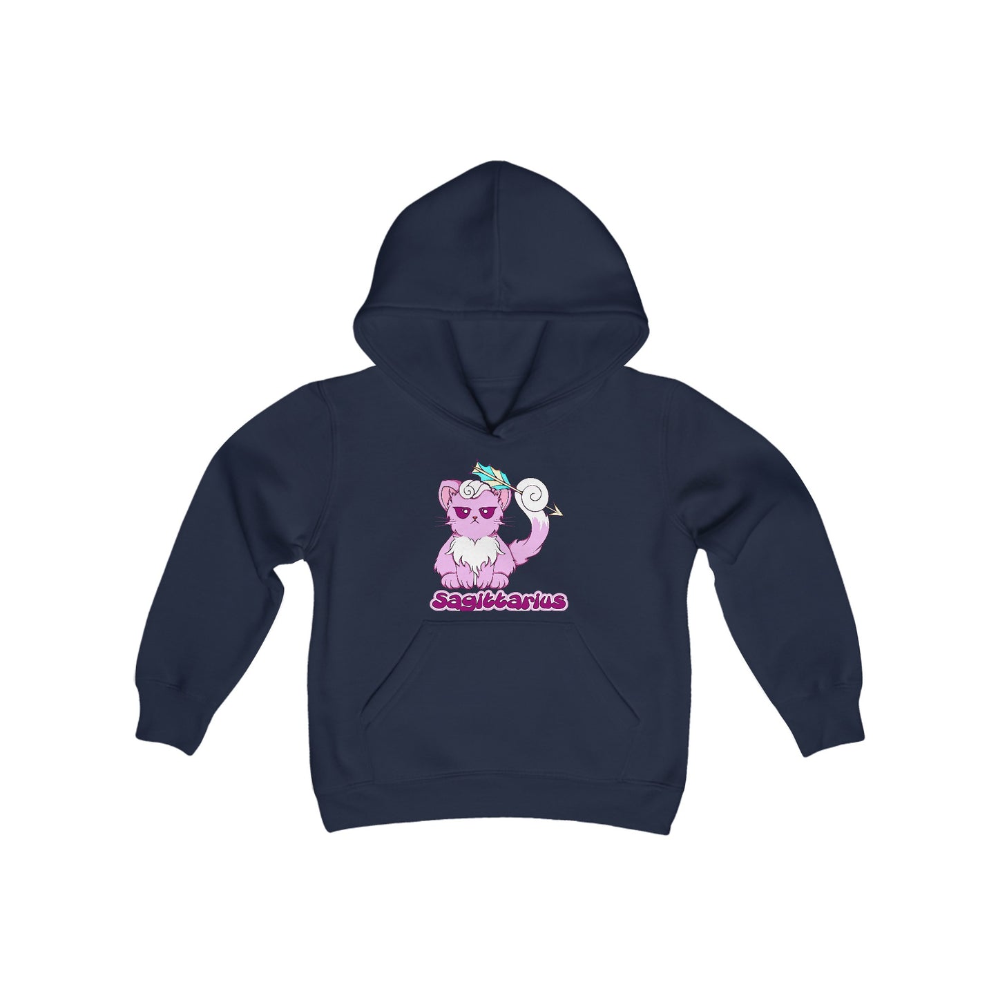 Sagittarius Anime Cat,Youth Heavy Blend Hooded Sweatshirt