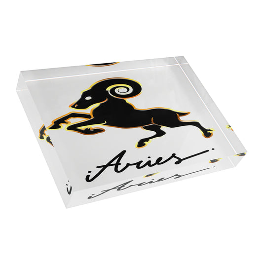 Aries Ram Photo Block, White