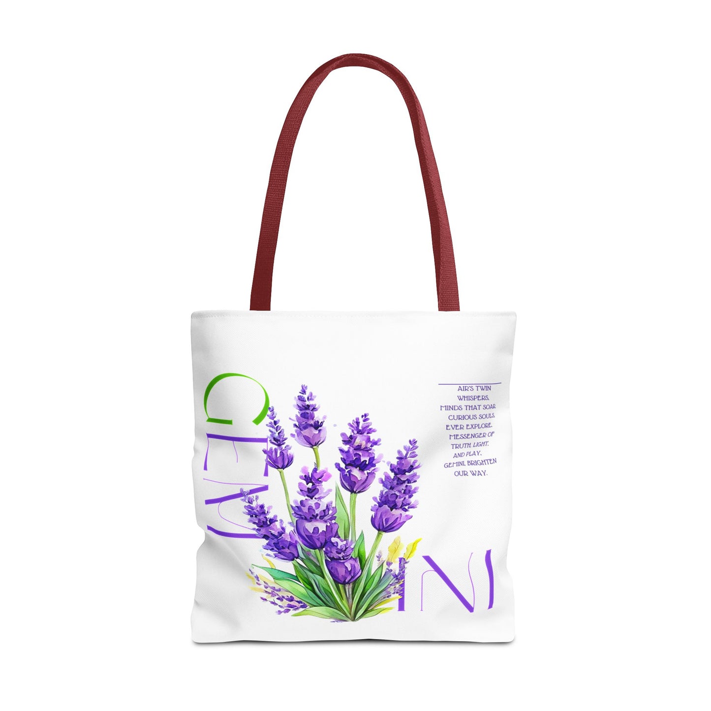 Gemini Lavender White Tote Bag, 3 Sizes