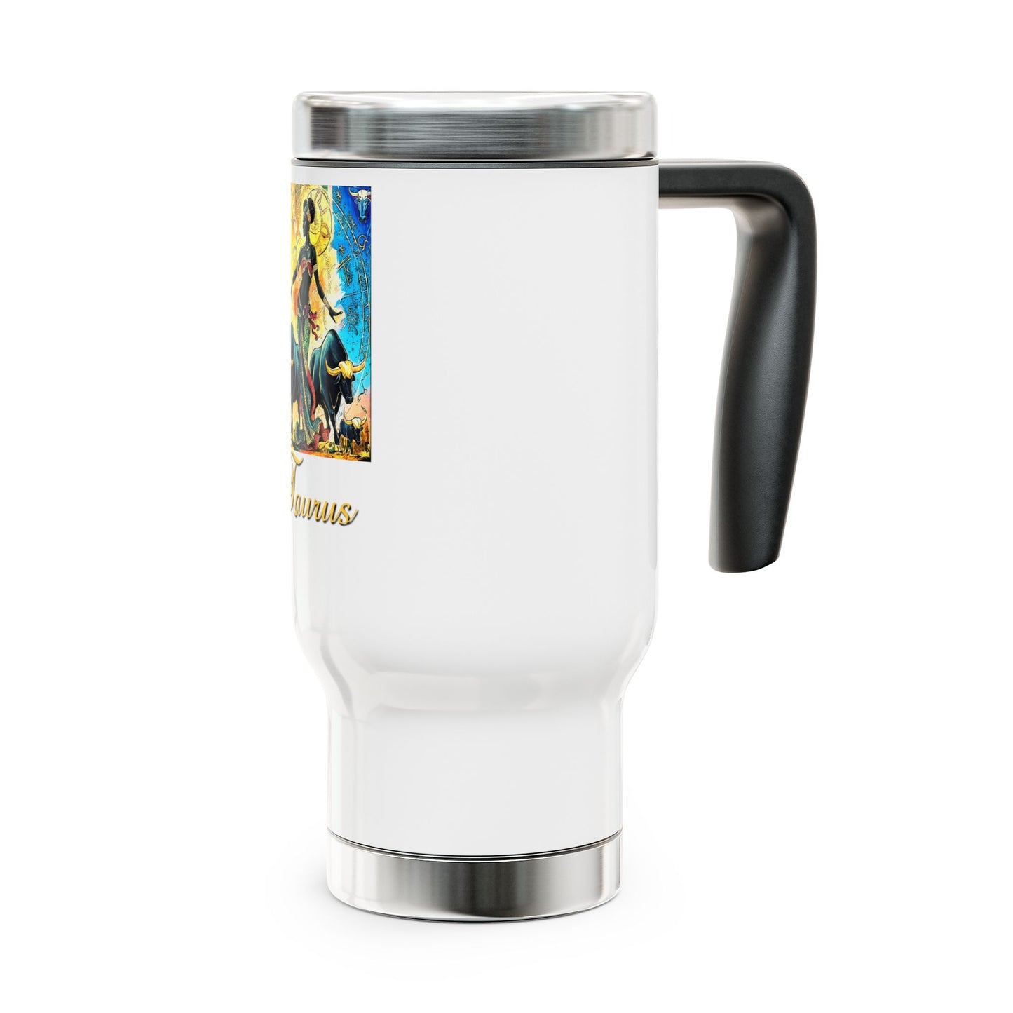 Taurus, Stainless Steel Travel Mug with Handle, 14oz