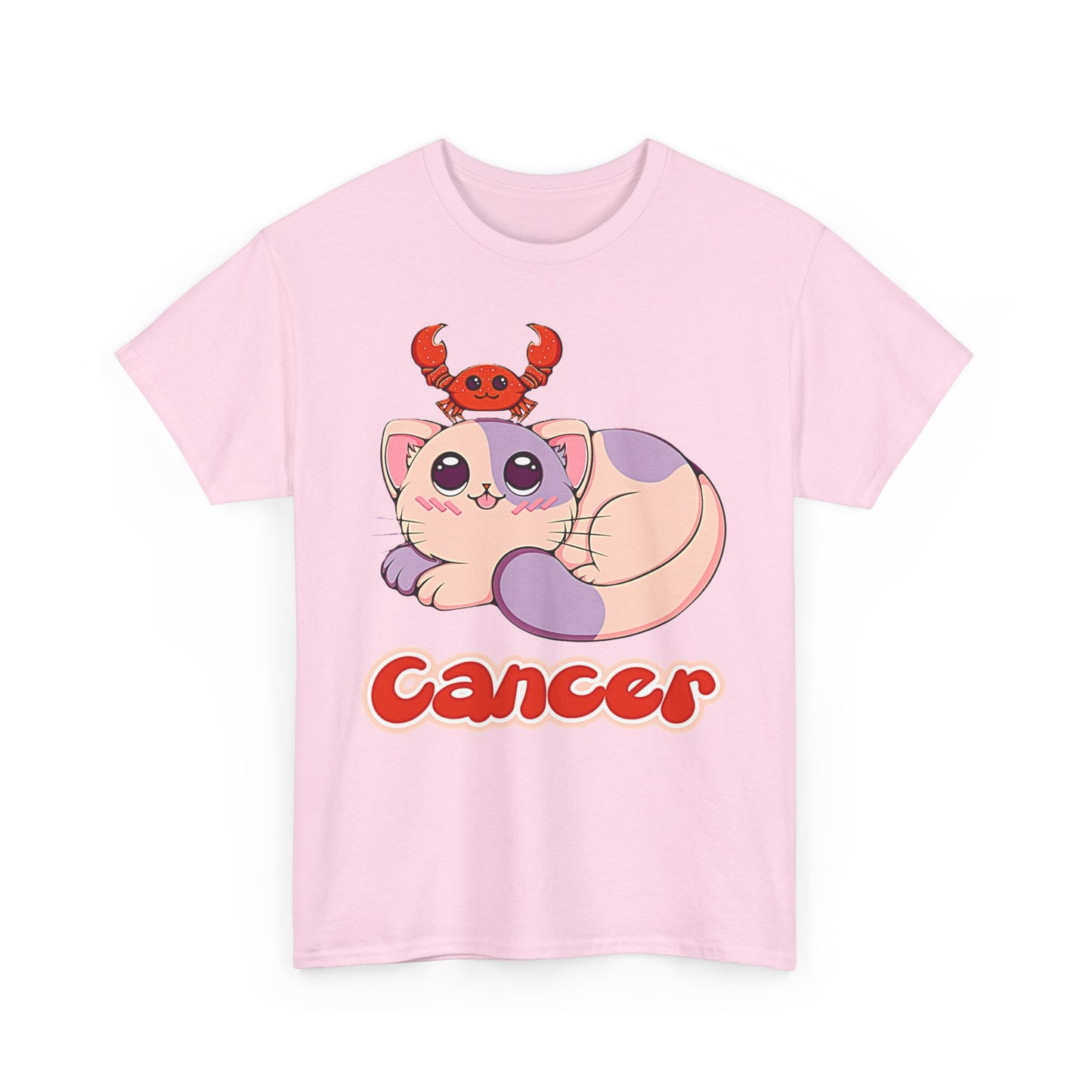 Cancer Anime Cat, Unisex Heavy Cotton Tee