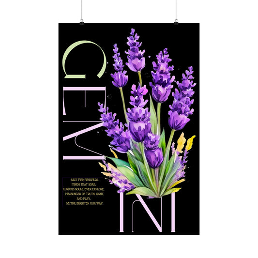 Gemini Lavender, Matte Vertical Poster (Black)