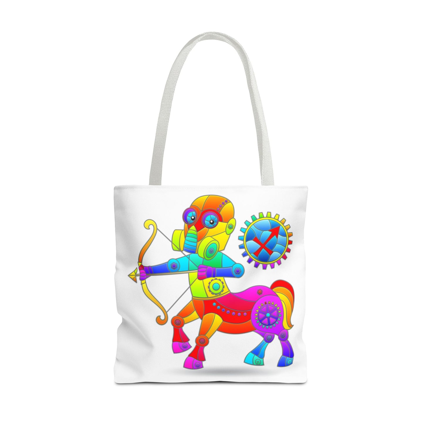 Sagittarius Rainbow Steampunk, White Tote Bag