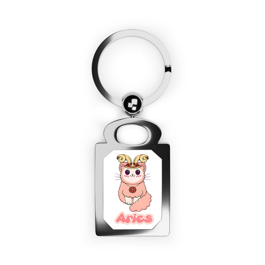 Aries Anime Cat, Rectangle Photo Keyring