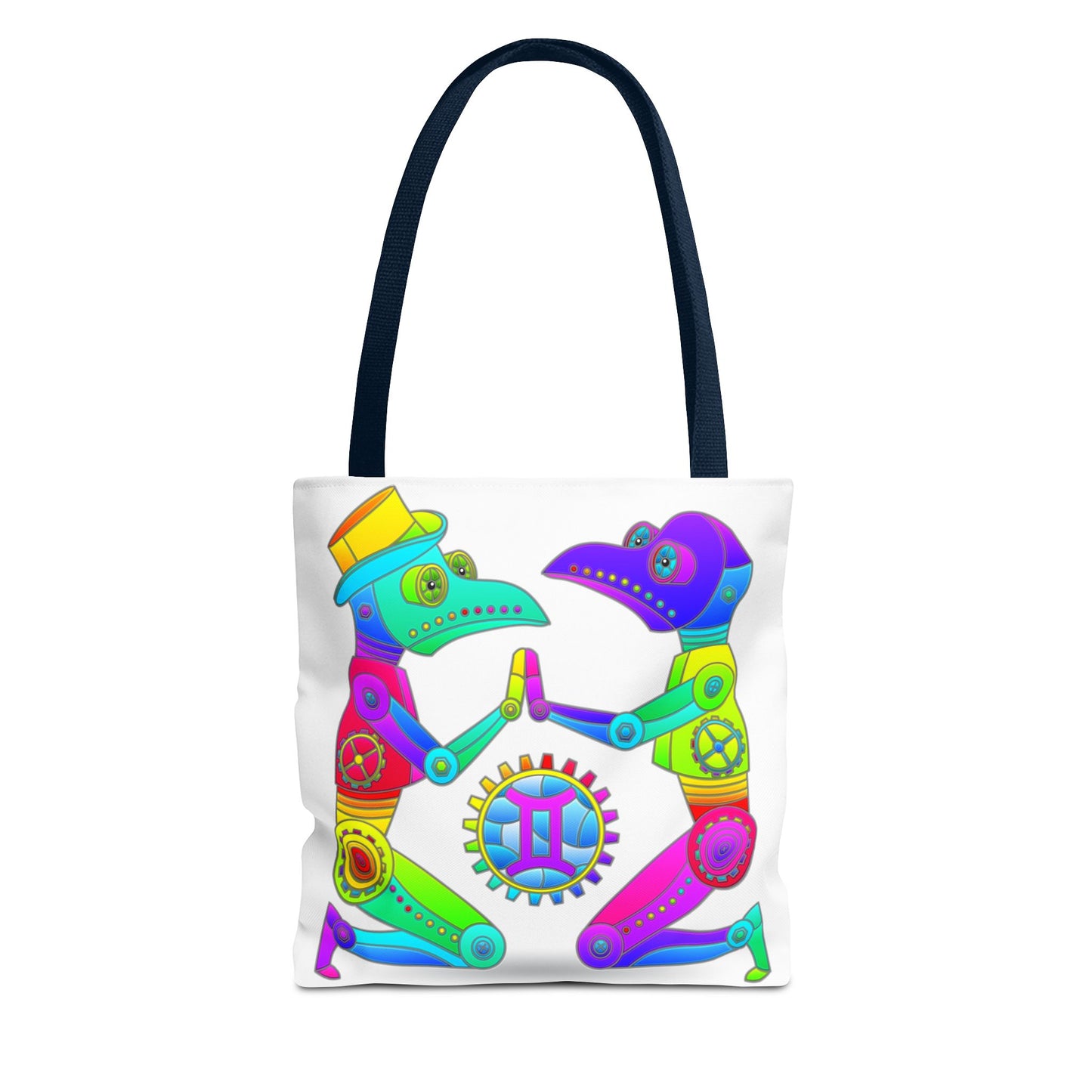 Gemini Rainbow Steampunk, White Tote Bag