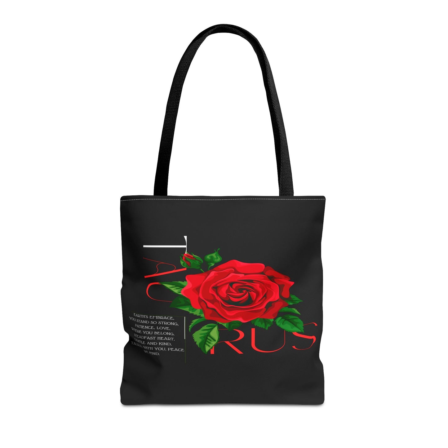 Taurus Rose Black Tote Bag, 3 Sizes