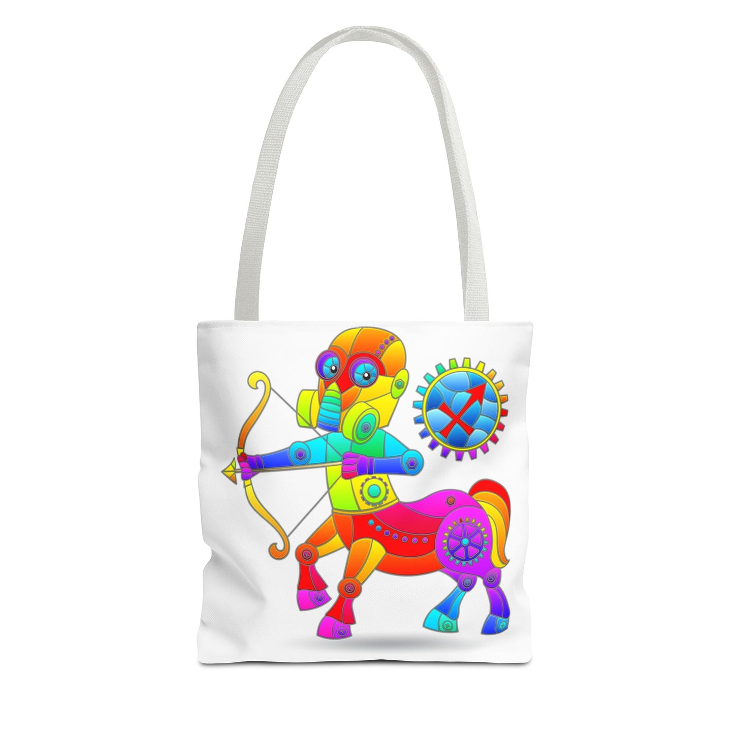 Sagittarius Rainbow Steampunk, White Tote Bag