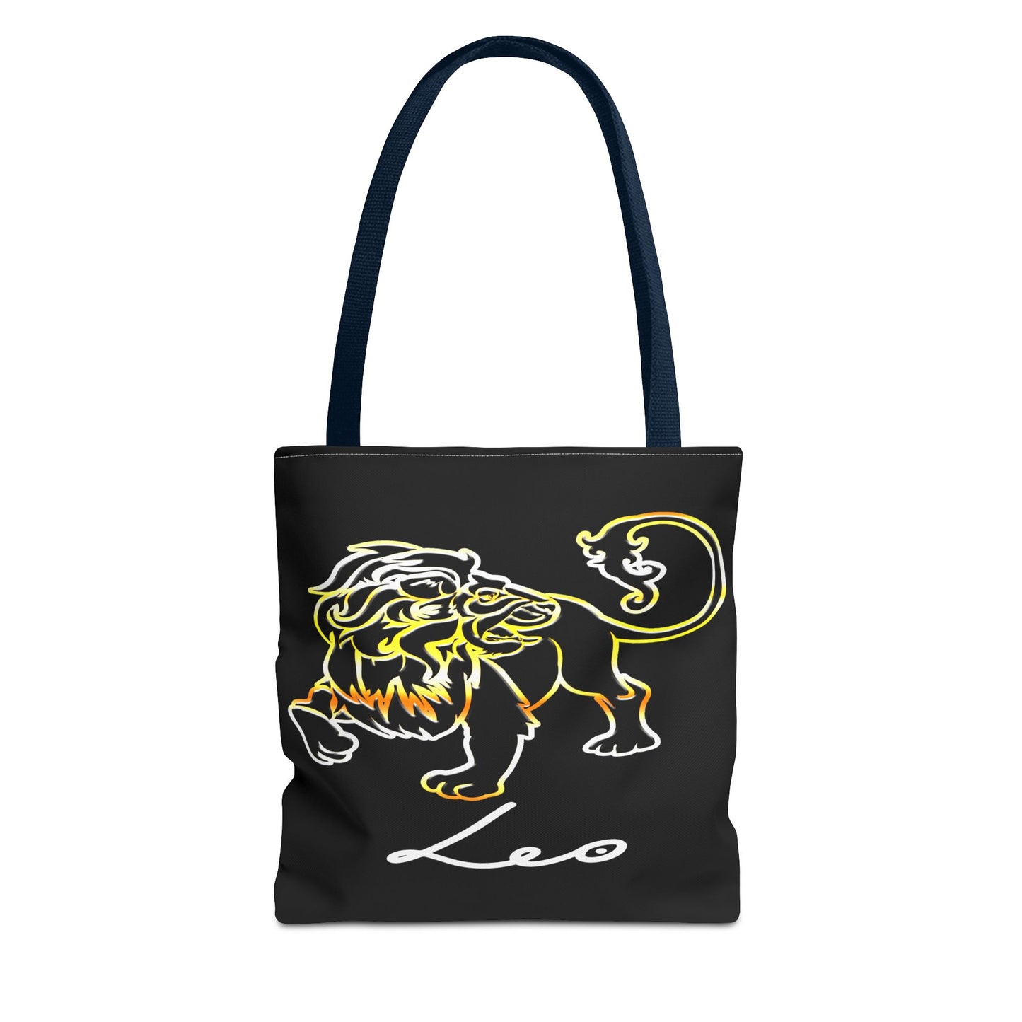 Leo Lion Black Tote Bag, 3 Sizes