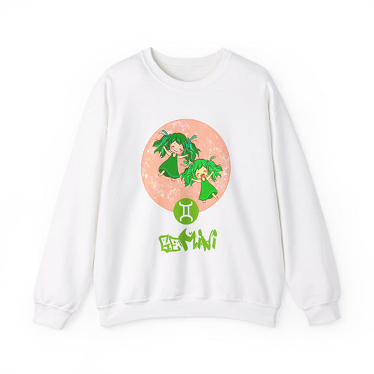 Gemini Chibi Twin Girls, Unisex Heavy Blend™ Crewneck Sweatshirt