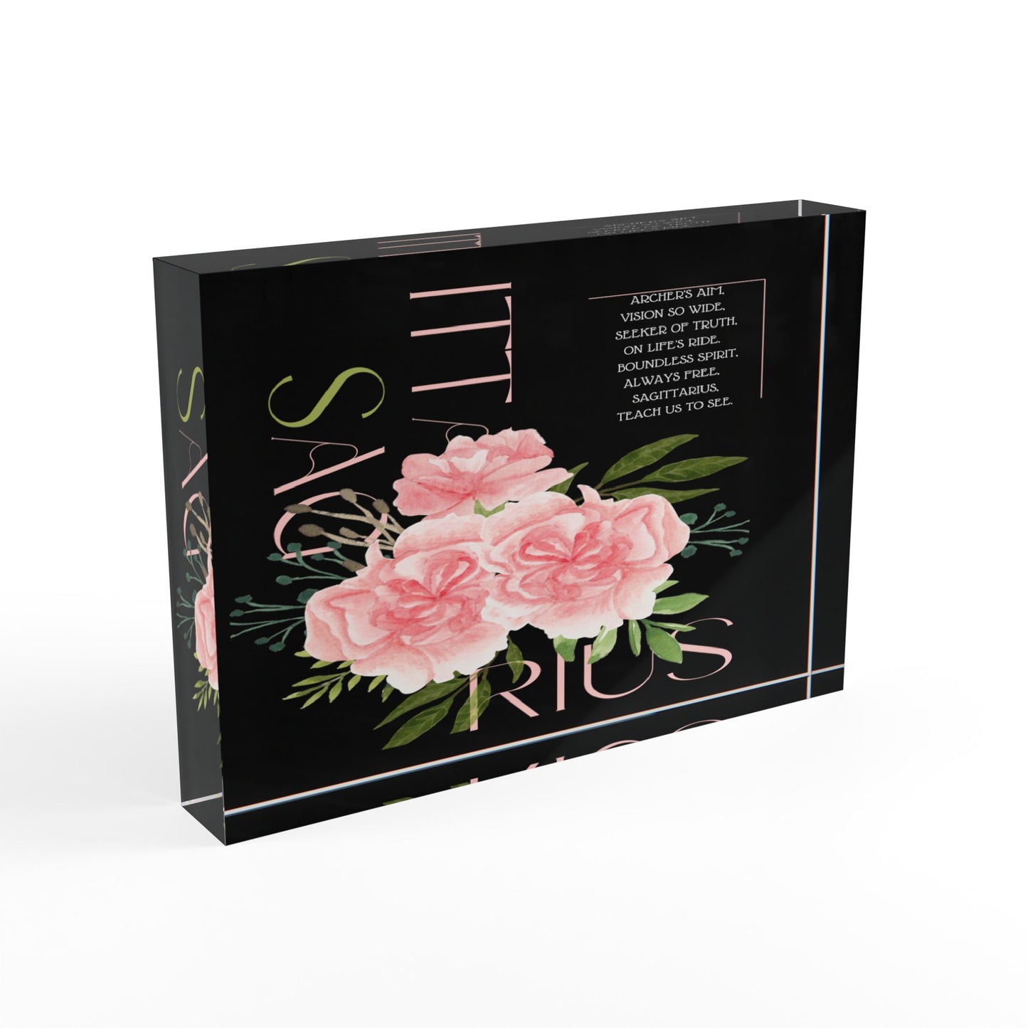 Sagittarius Pink Carnations, Photo Block