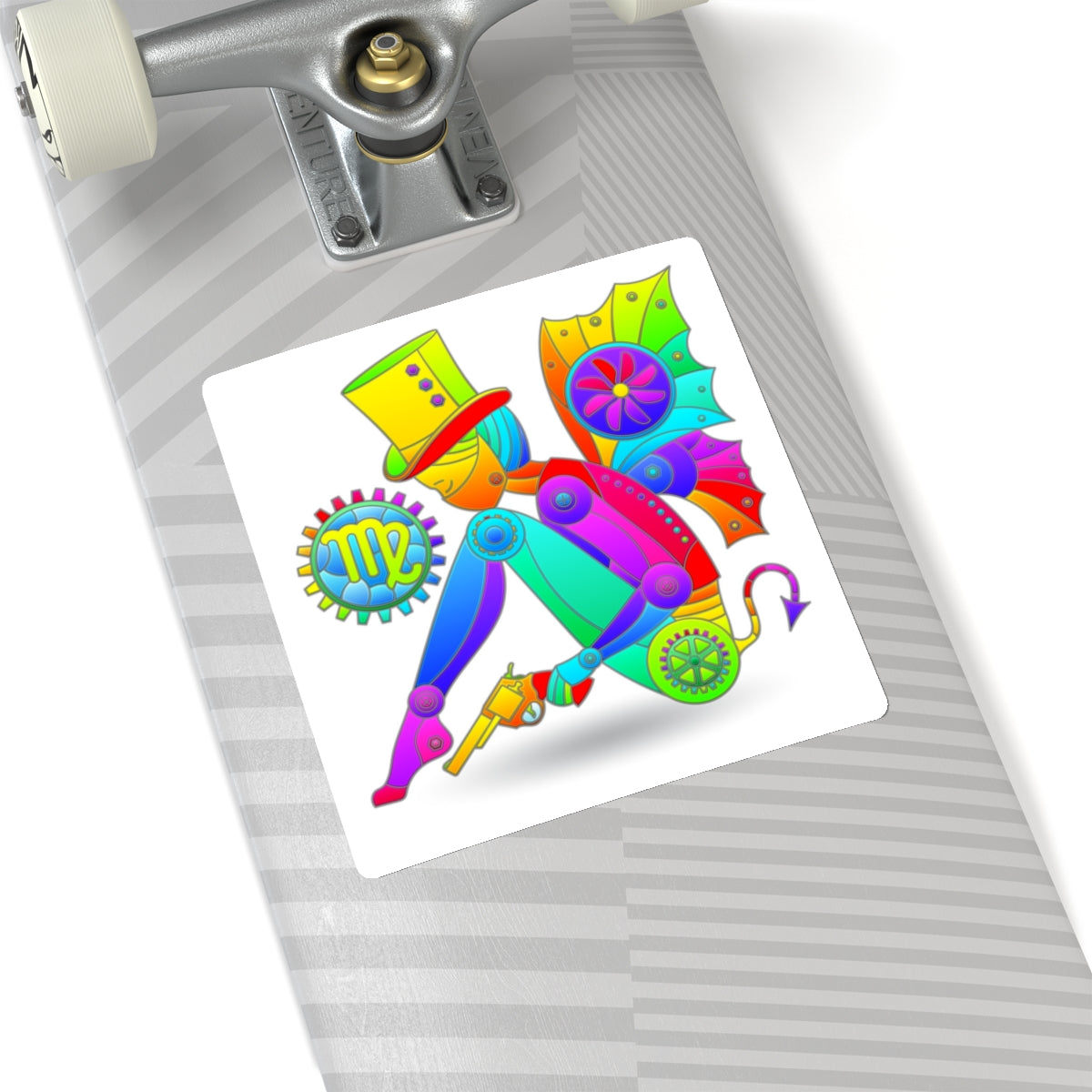 Virgo Rainbow Steampunk, Kiss-Cut Stickers