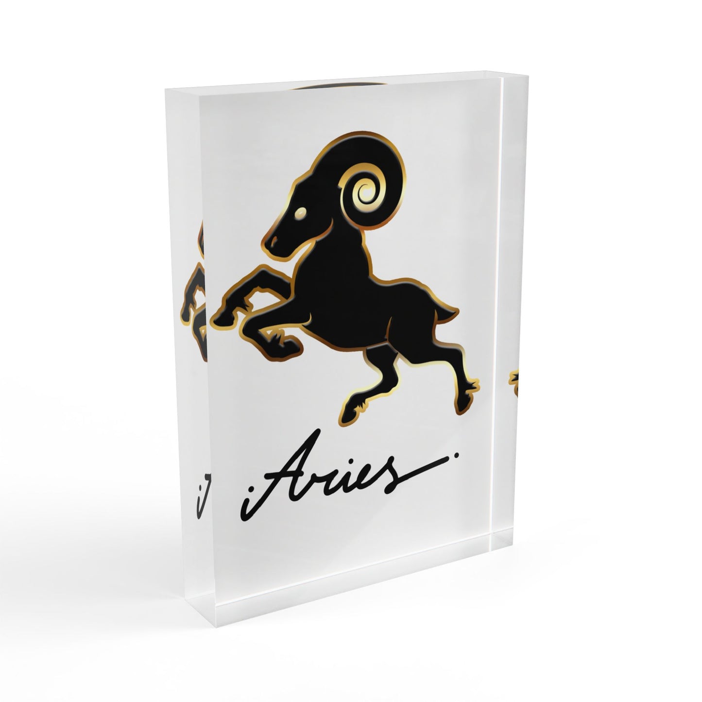 Aries Ram Photo Block, White