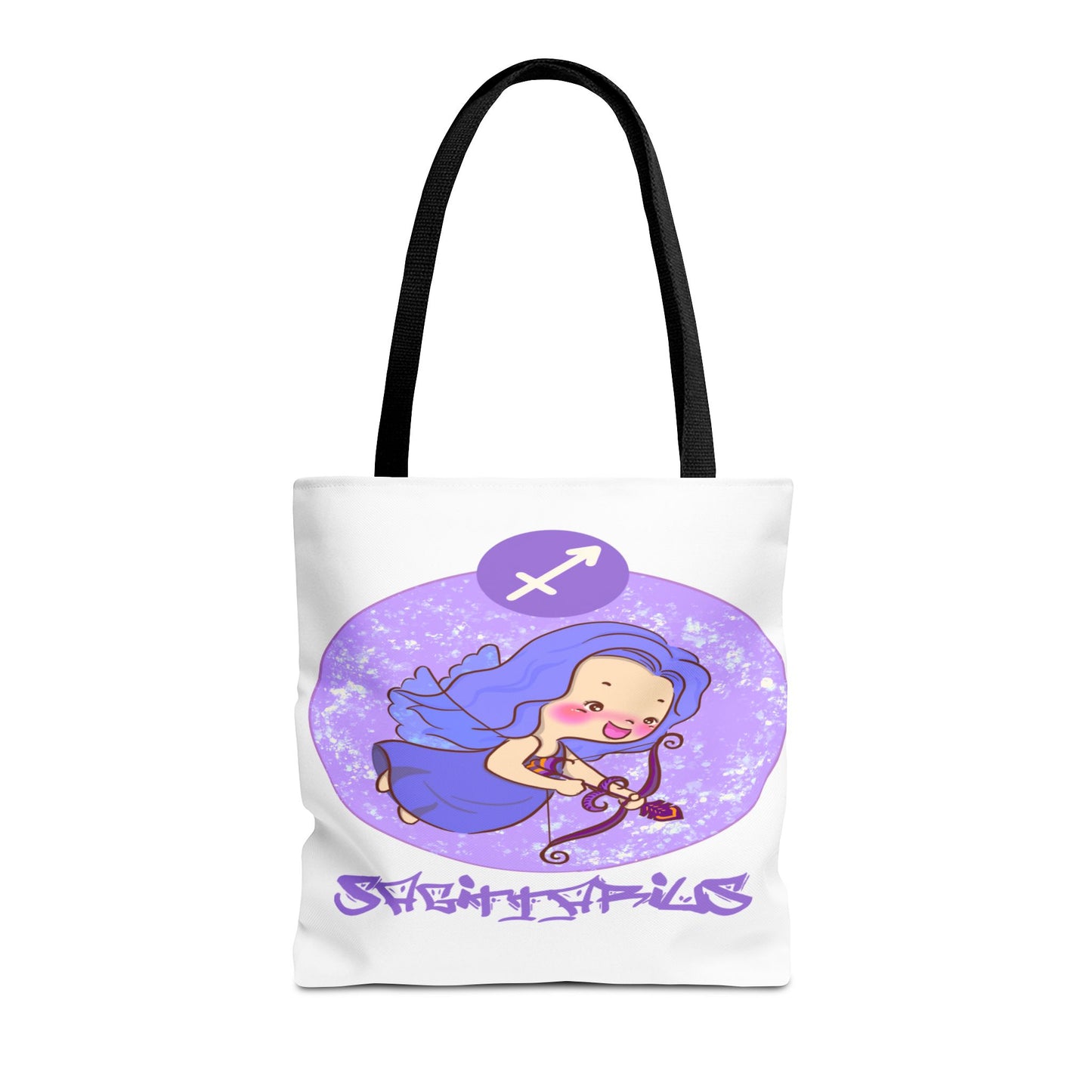 Sagittarius Chibi Archer White Tote Bag, 3 Sizes