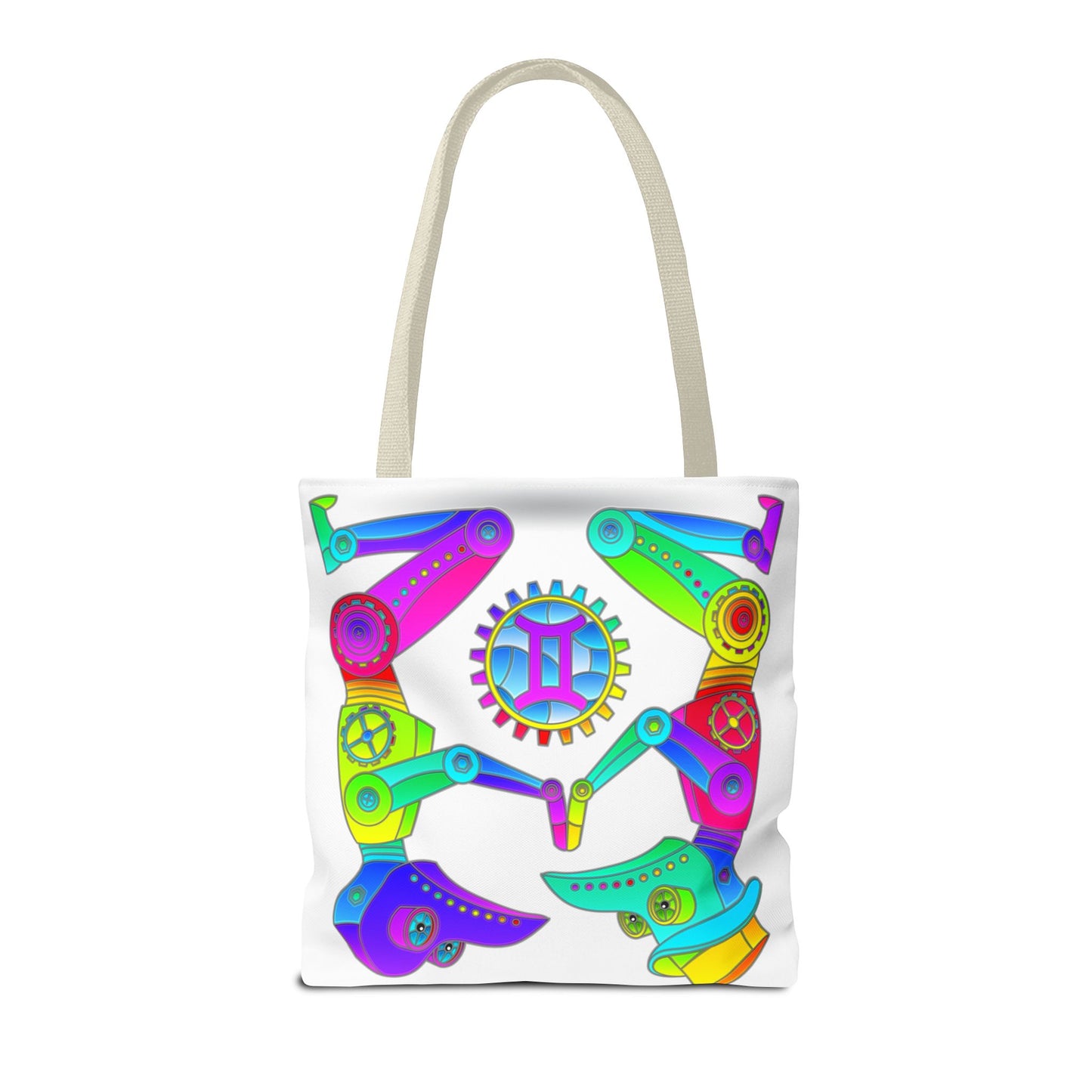 Gemini Rainbow Steampunk, White Tote Bag