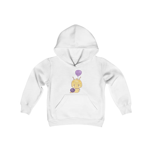 Purple Birthday Snail, Youth Heavy Blend Hooded Sweatshirt