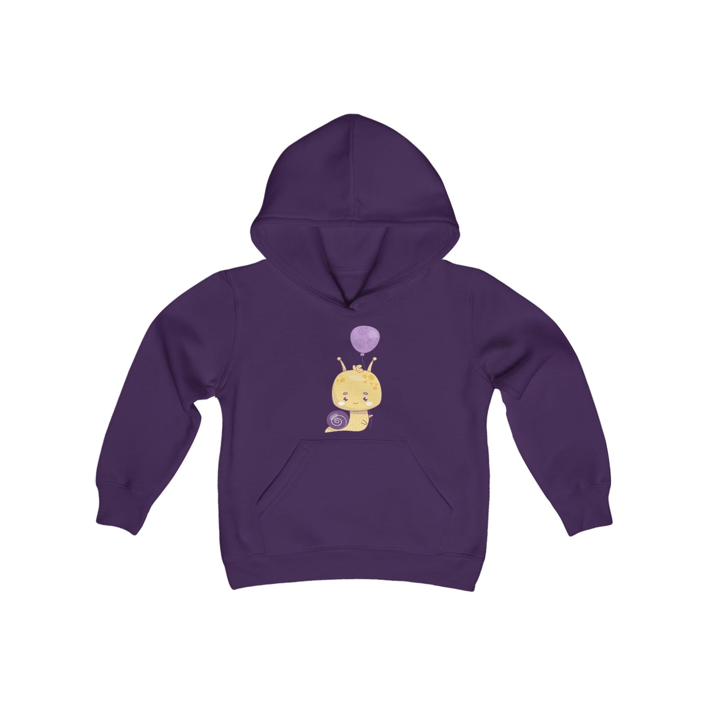 Purple Birthday Snail, Youth Heavy Blend Hooded Sweatshirt