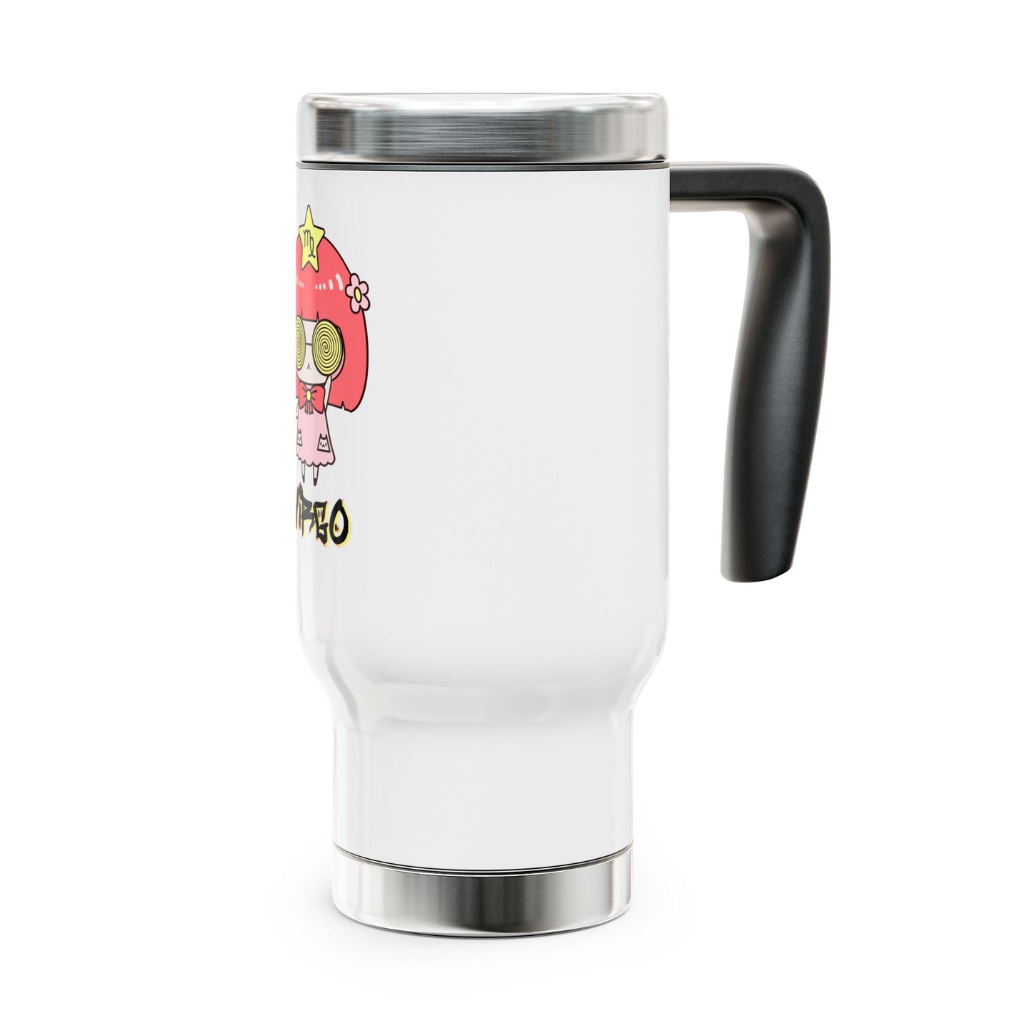 Virgo Vertigo, Stainless Steel Travel Mug with Handle, 14 oz