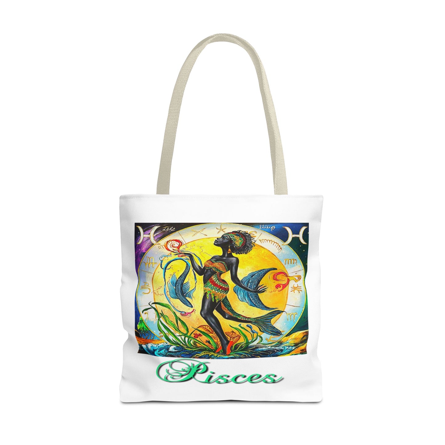 Pisces White Tote Bag, 3 Sizes