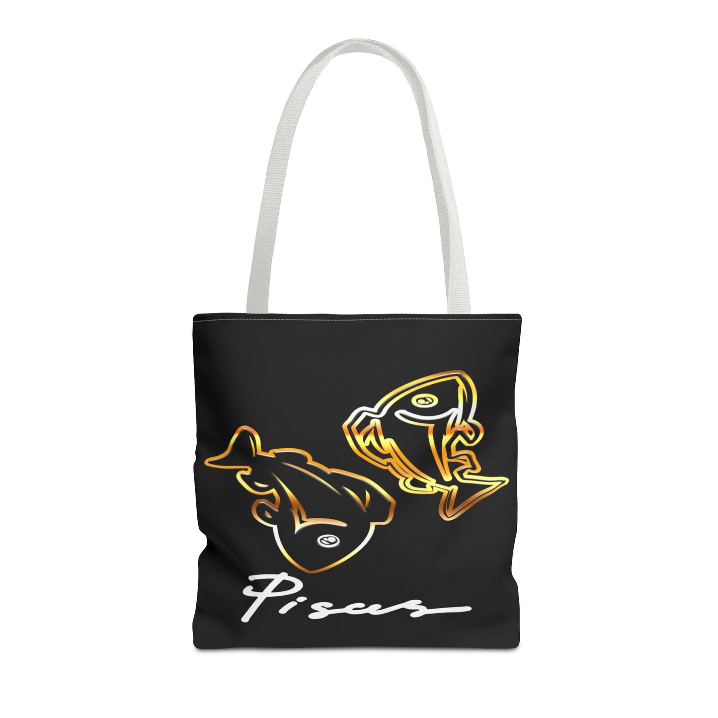 Pisces Fish Black Tote Back, 3 Sizes