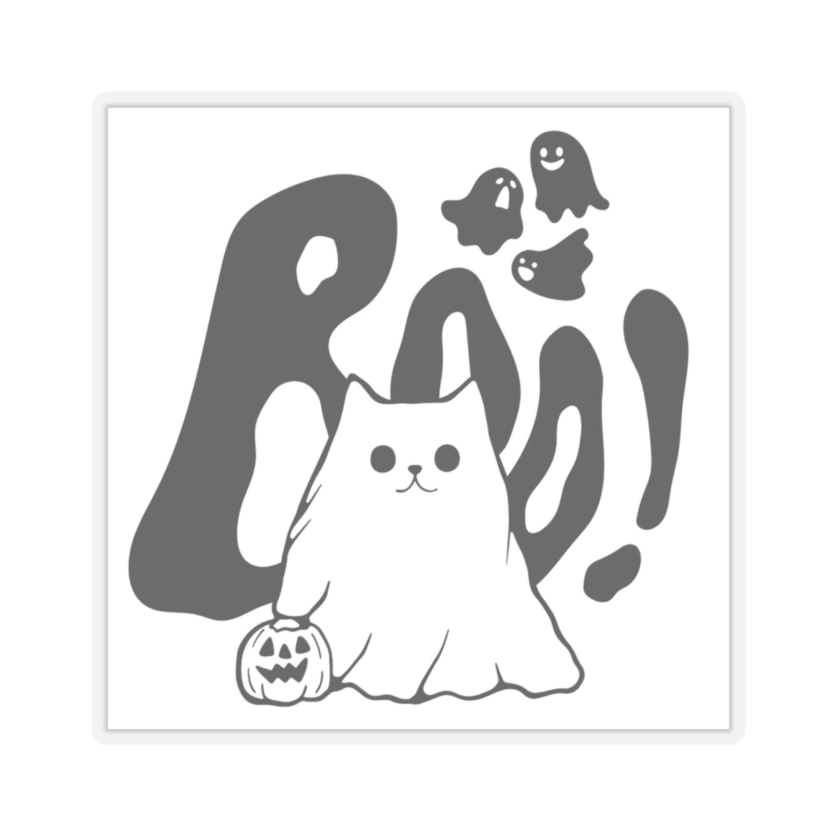 Halloween Ghost Cat, Kiss-Cut Stickers