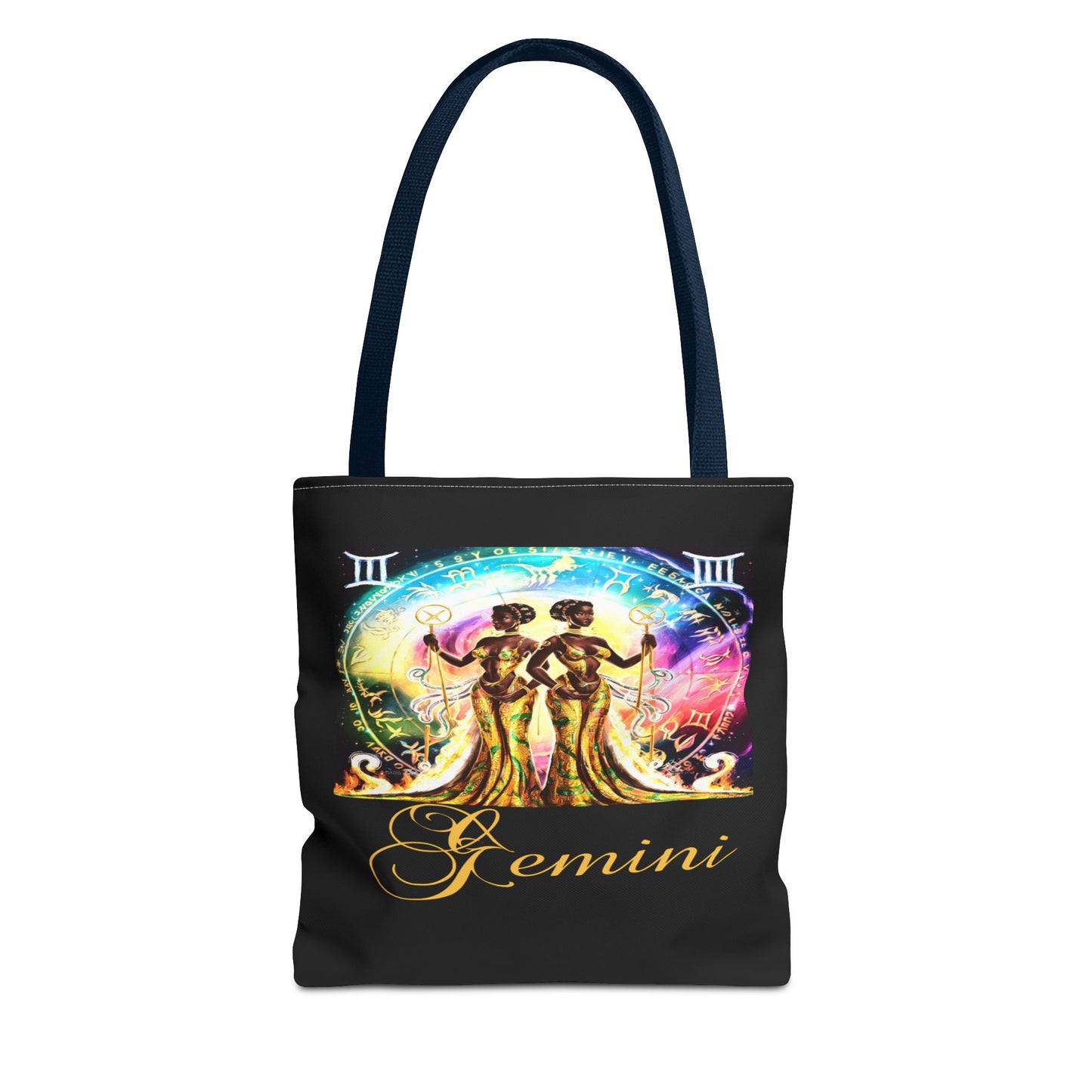 Gemini I Black Tote Bag, 3 Sizes