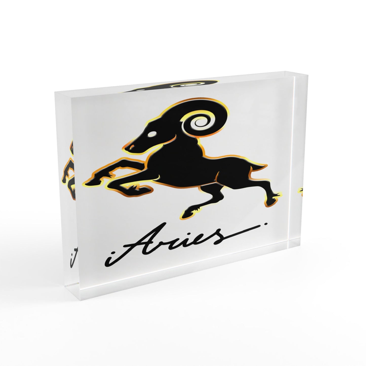 Aries Ram Photo Block, White