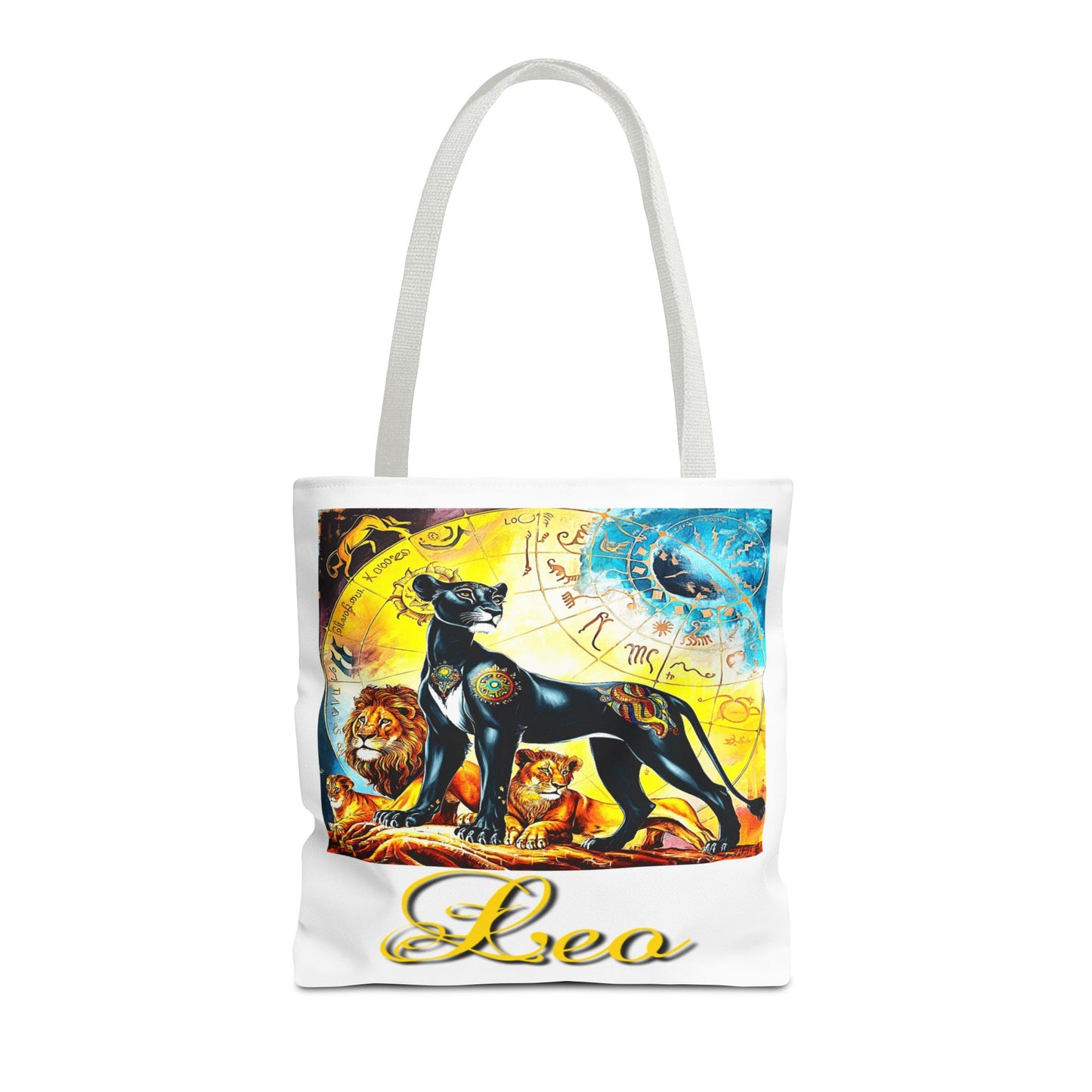 Leo White Tote Bag, 3 Sizes