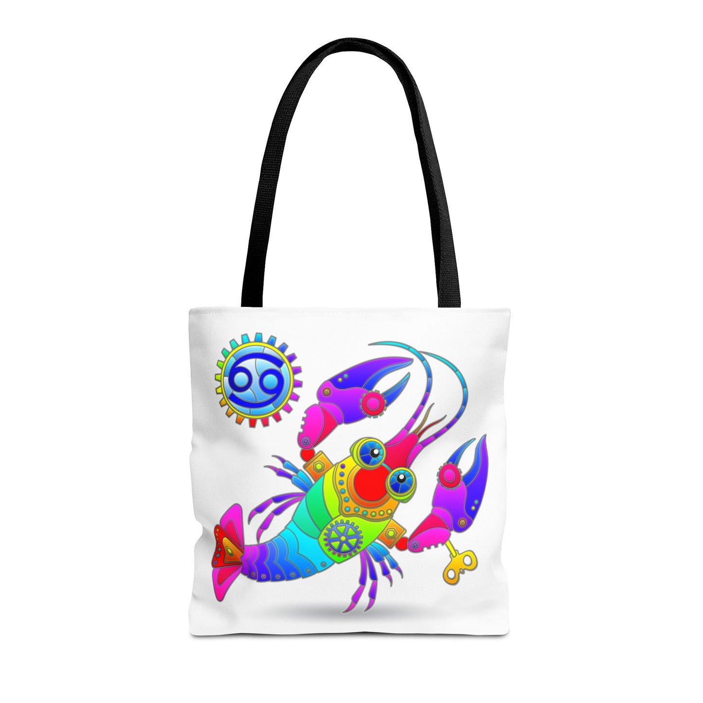 Cancer Rainbow Steampunk, White Tote Bag