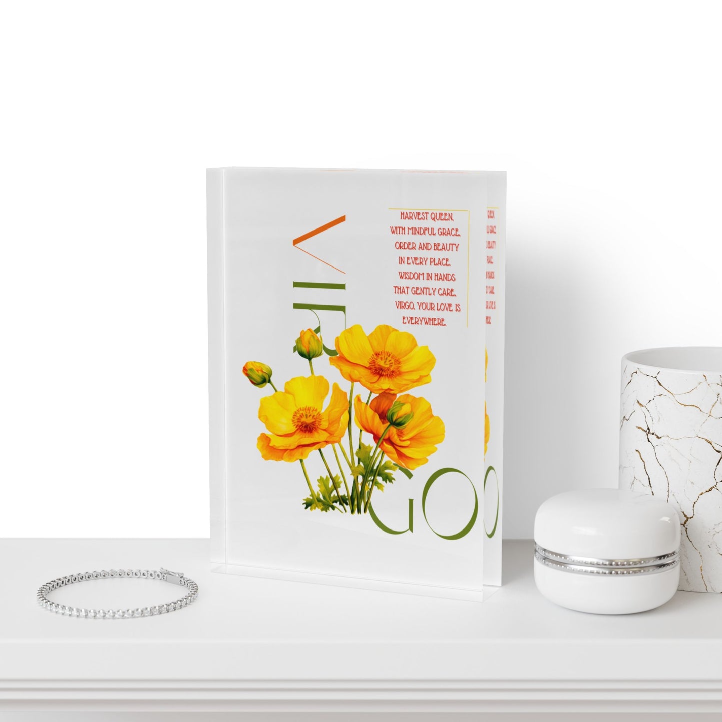 Virgo Buttercups, Photo Block (White)