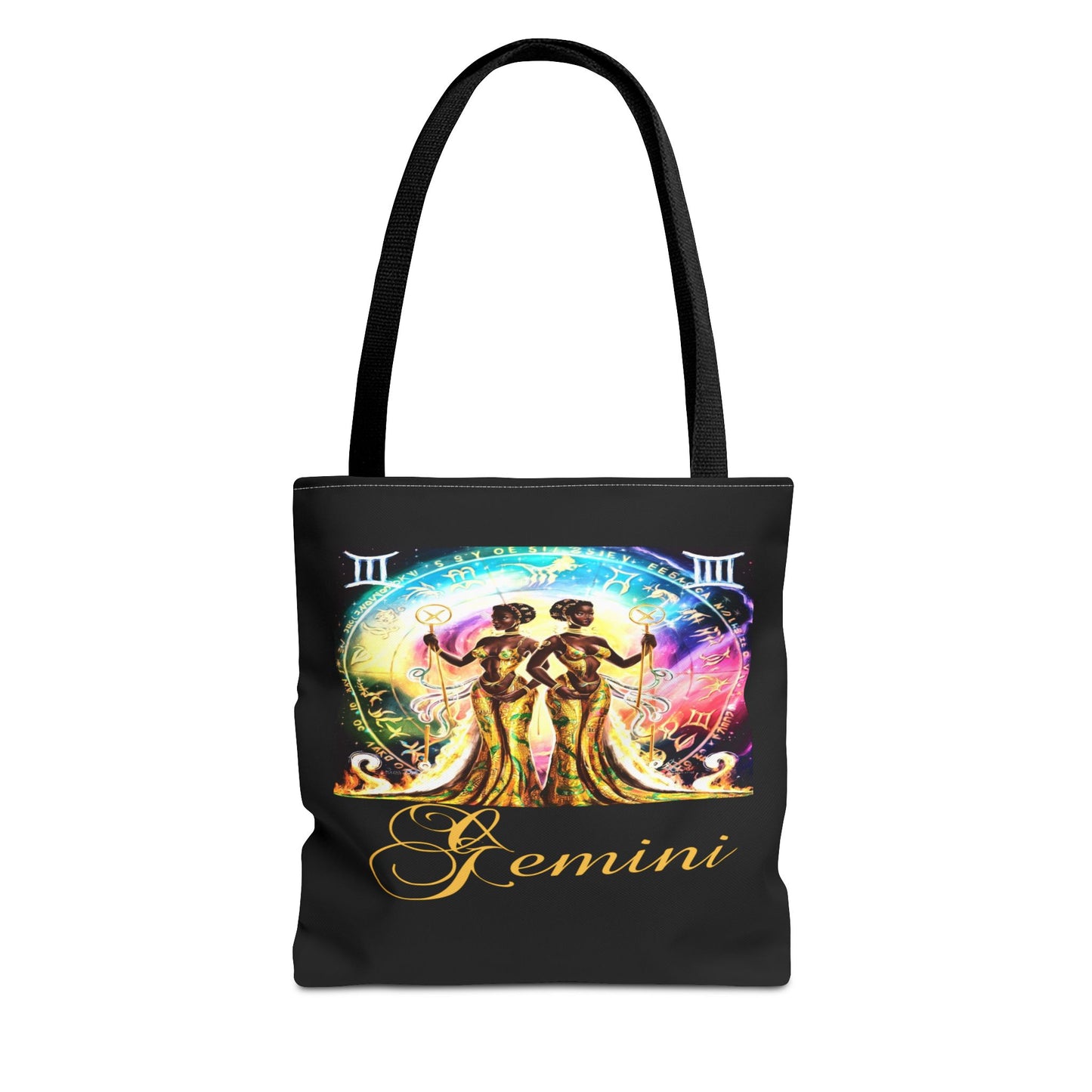 Gemini I Black Tote Bag, 3 Sizes