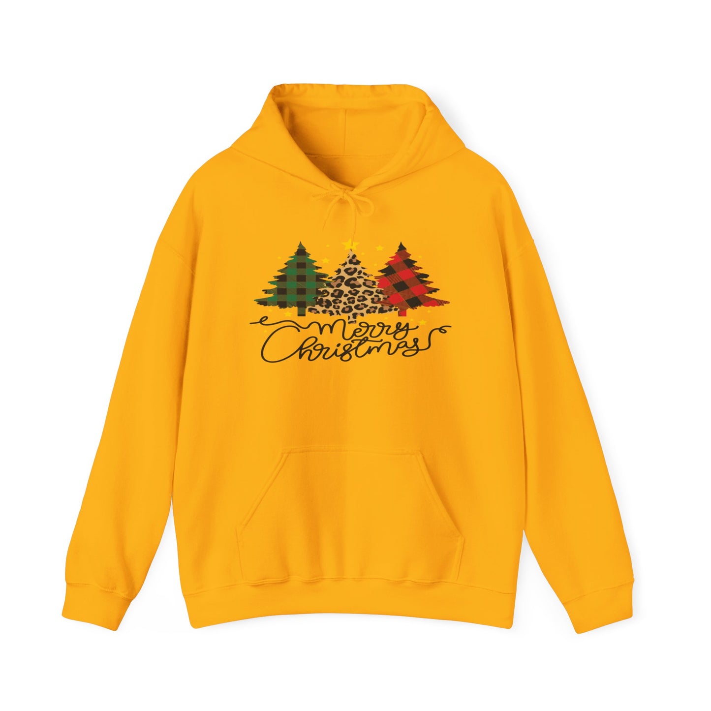 Patchwork Christmas Trees, Unisex Heavy Blend™ Hooded Sweatshirt