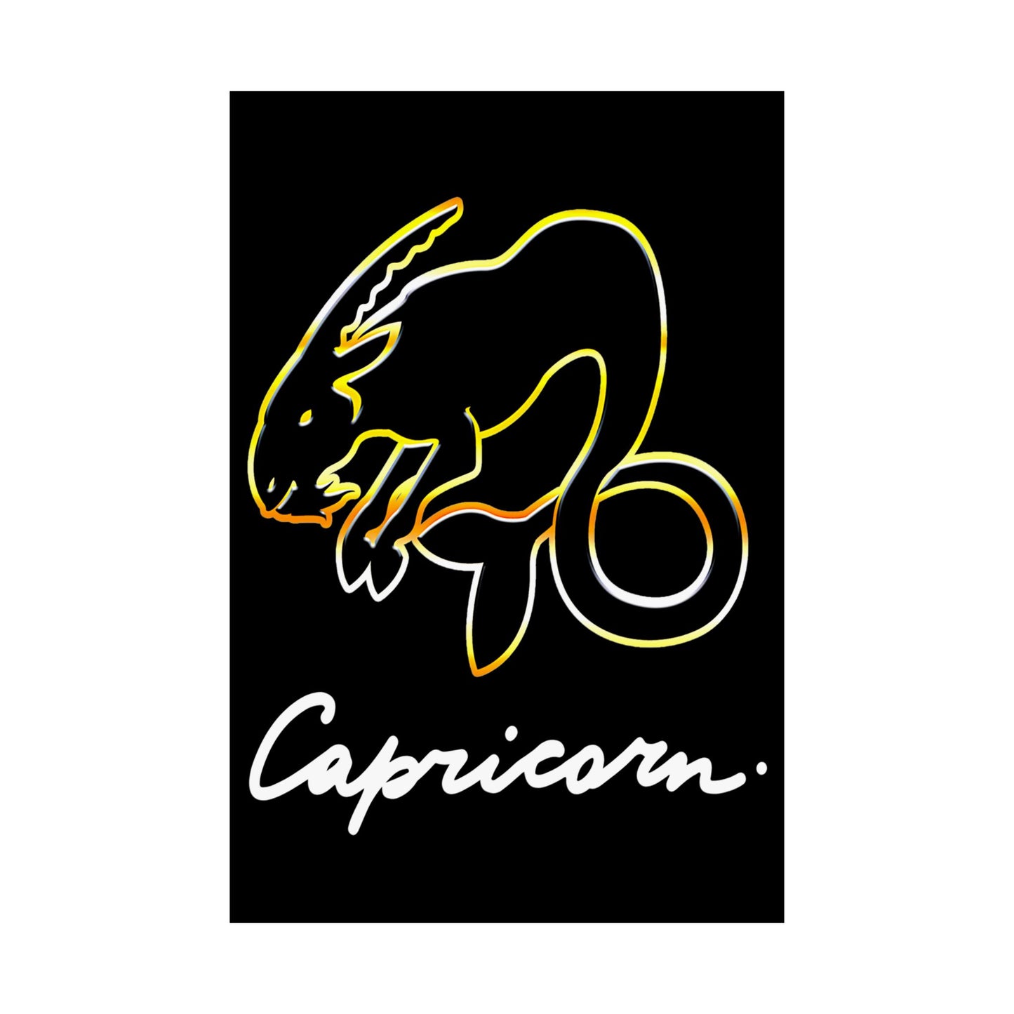 Capricorn Goat, Matte Vertical Posters (Black)