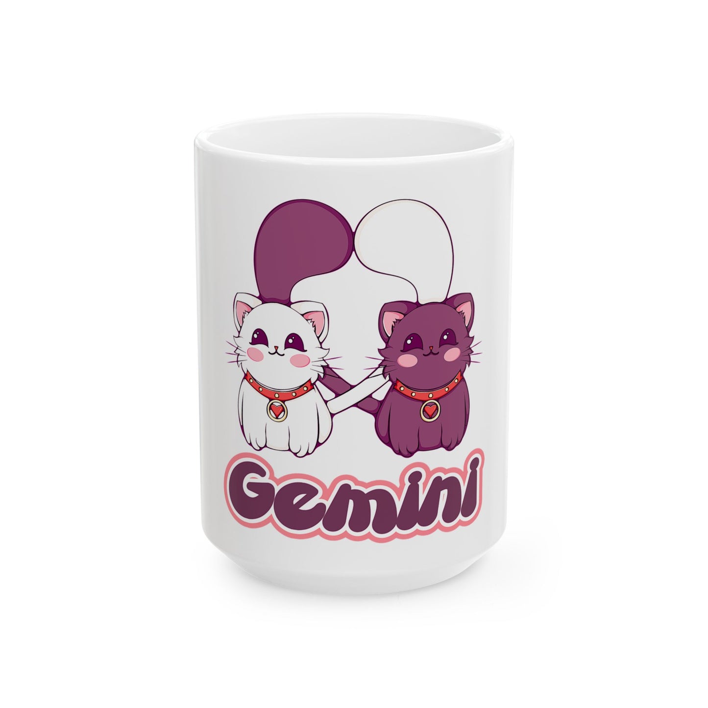 Gemini Anime Cat Ceramic Mug, (11oz, 15oz)