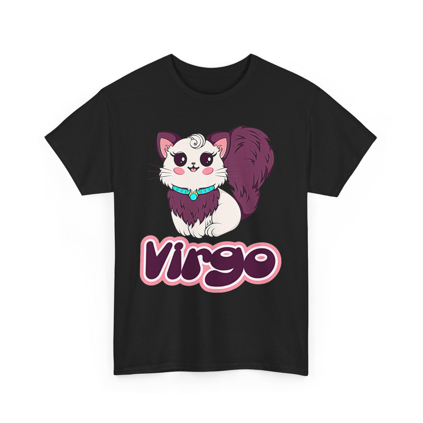 Virgo Anime Cat, Unisex Heavy Cotton Tee