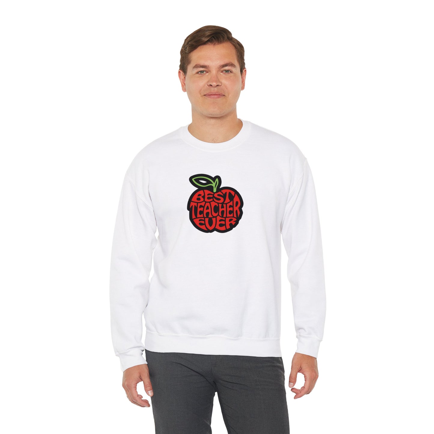 Best Teacher Ever (Red Apple) Unisex Heavy Blend™ Crewneck Sweatshirt