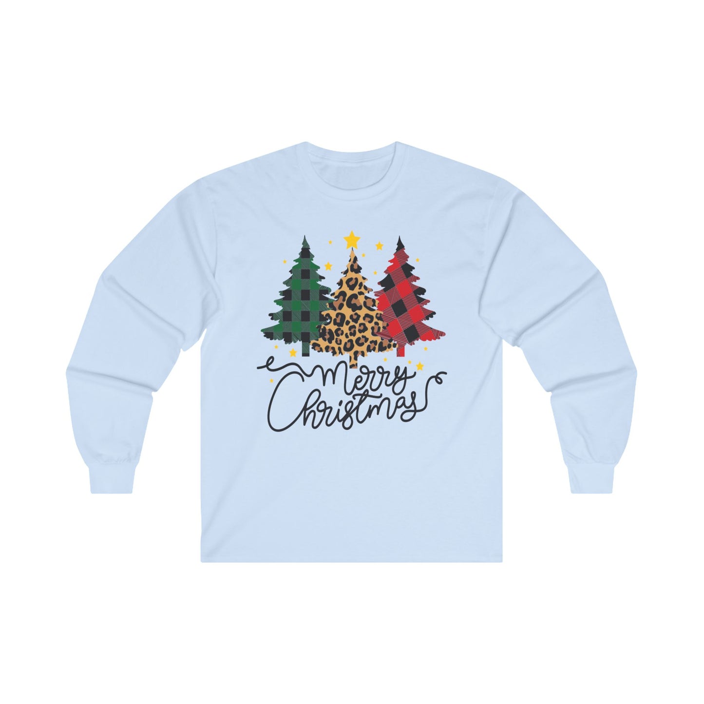 Patchwork Christmas Trees, Unisex Ultra Cotton Long Sleeve Tee