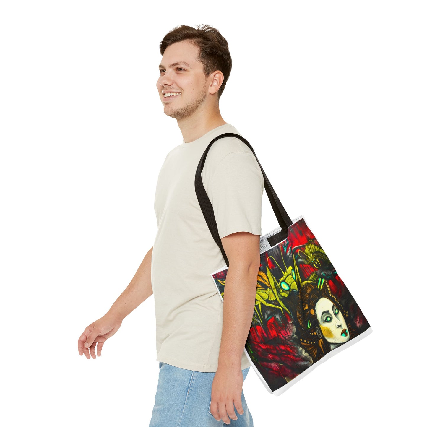 Alien Grasshopper Tote Bag, 3 Sizes