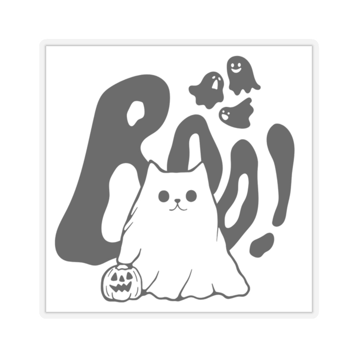 Halloween Ghost Cat, Kiss-Cut Stickers