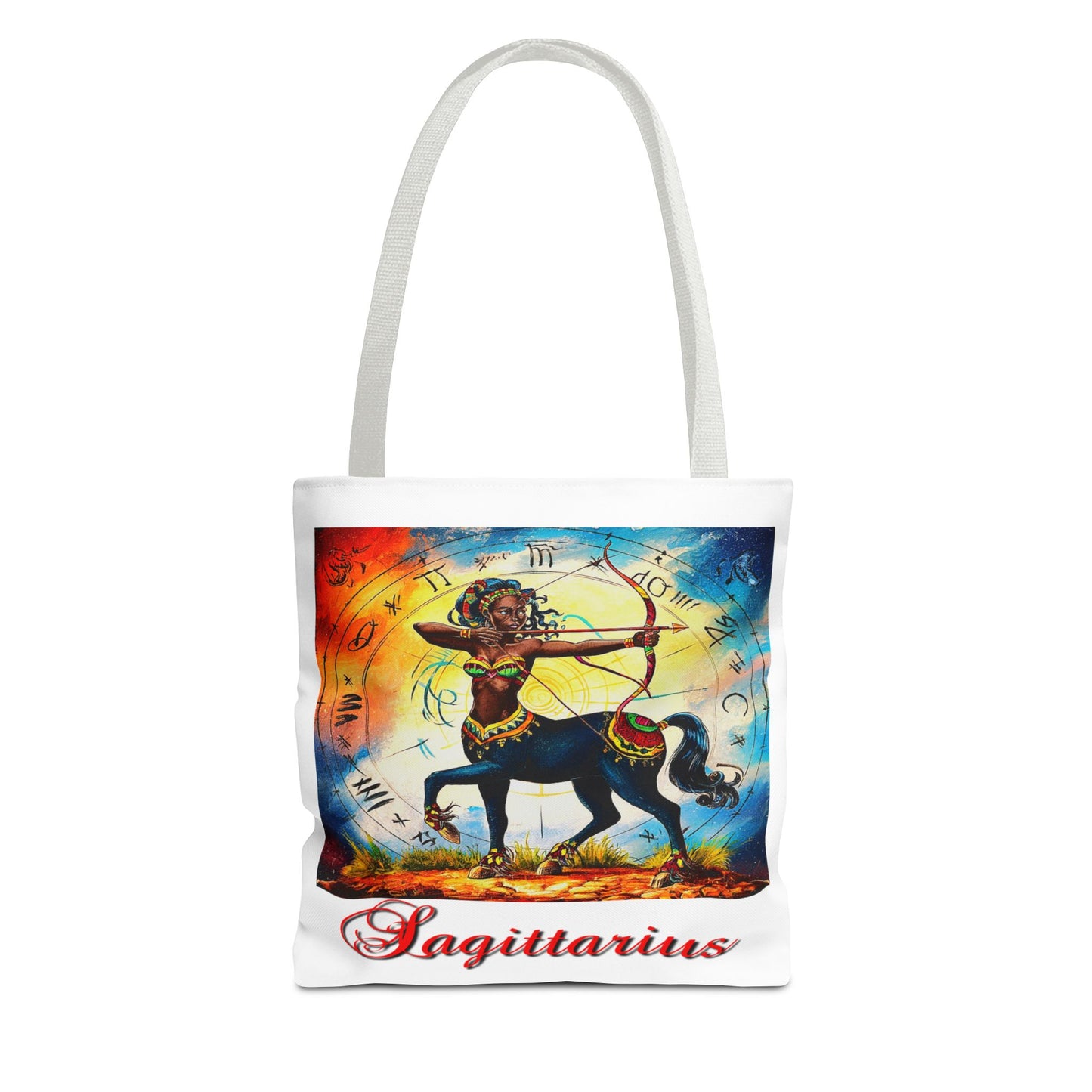 Sagittarius White Tote Bag, 3 Sizes