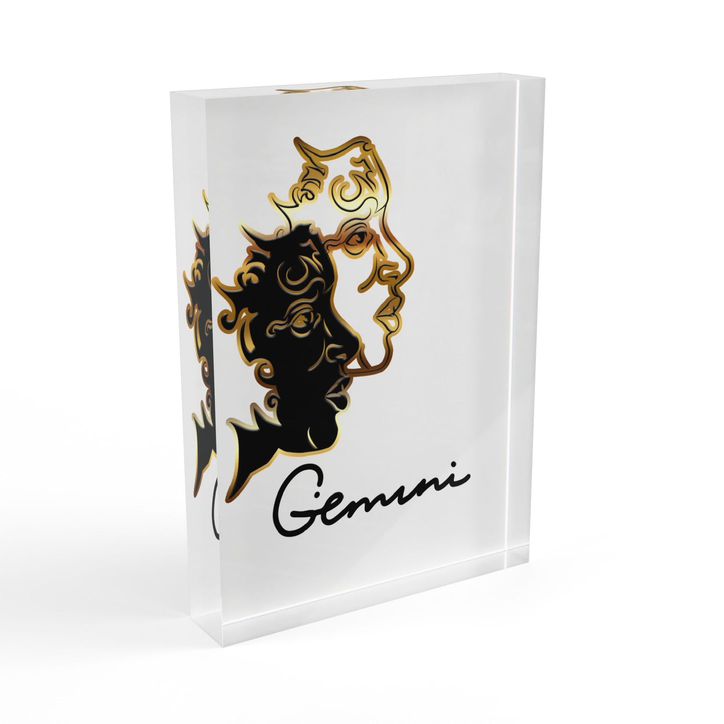 Gemini Twins Photo Block, White