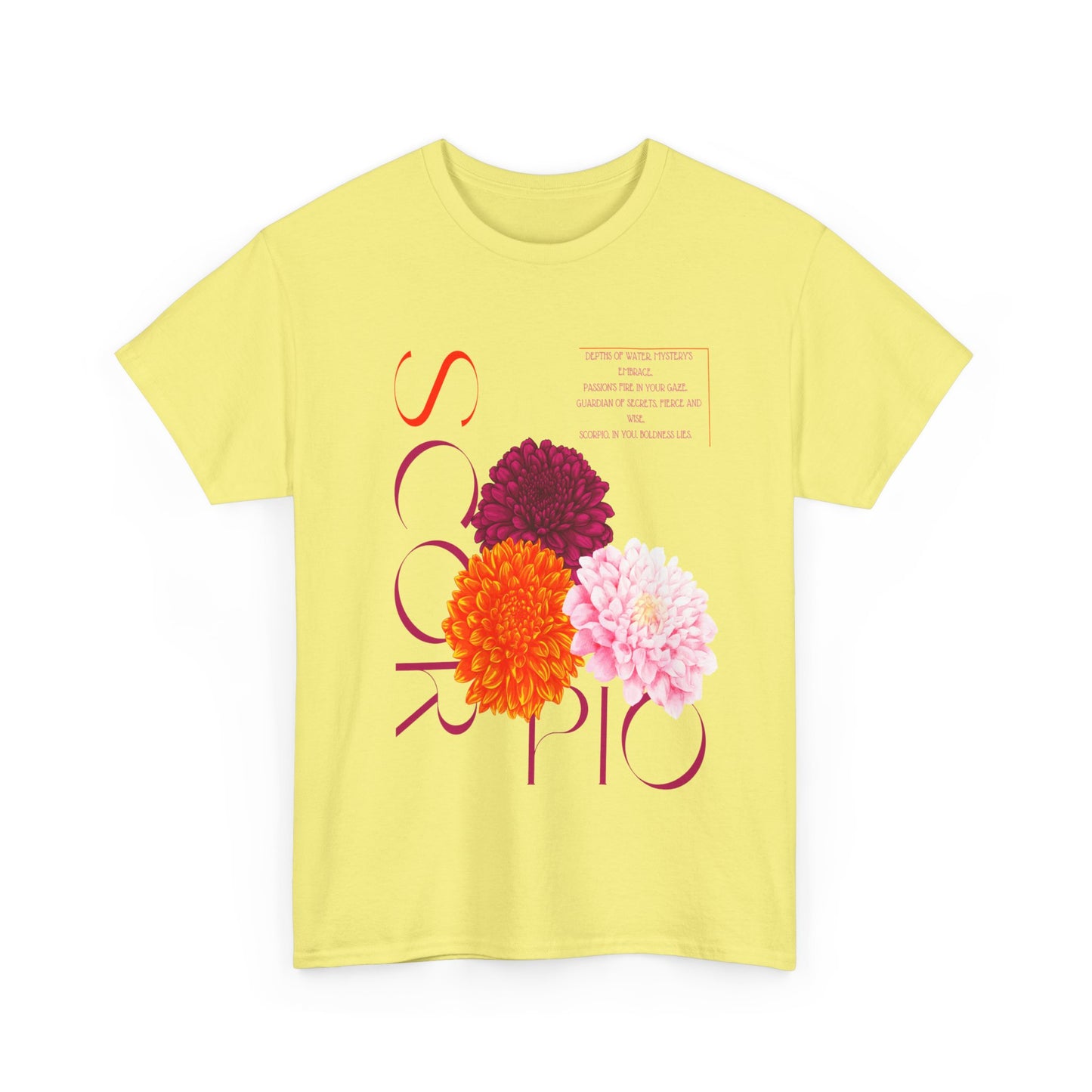 Scorpio Chrysanthemums, Unisex Heavy Cotton Tee