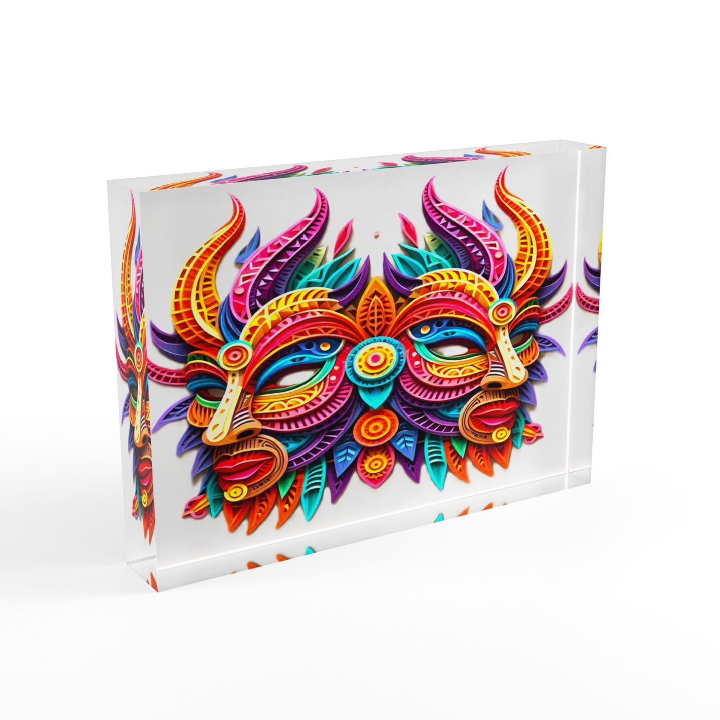 Gemini Masks, Photo Block (White)