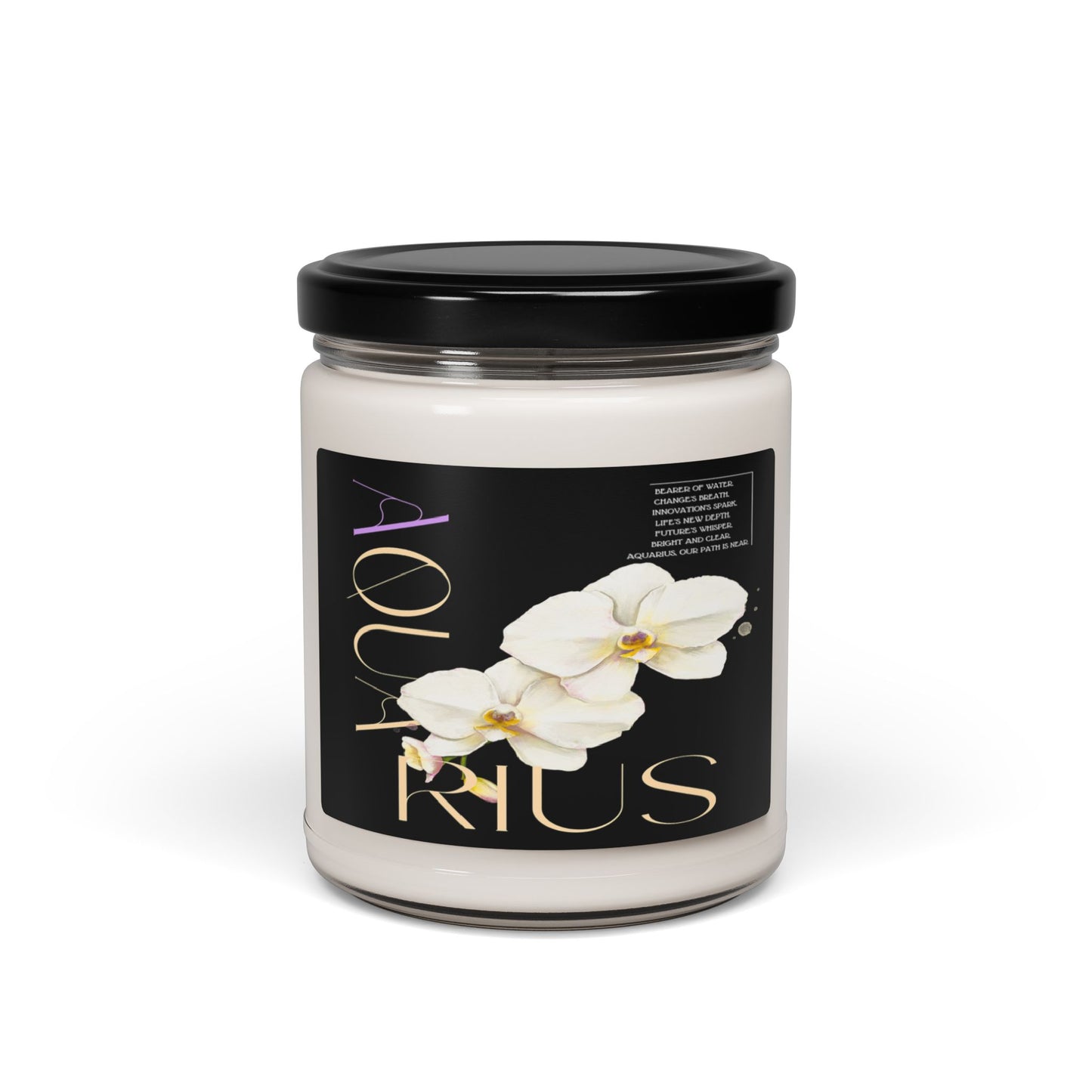 Aquarius Orchids Black, Soy Candle, 10 Scents