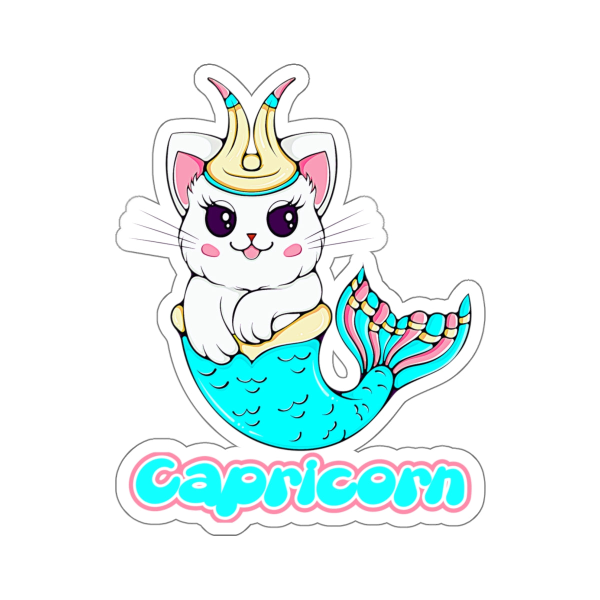 Capricorn Anime Cat, Kiss-Cut Stickers