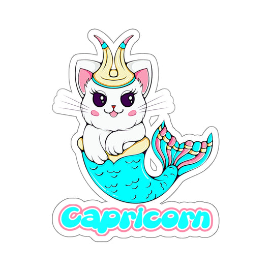 Capricorn Anime Cat, Kiss-Cut Stickers