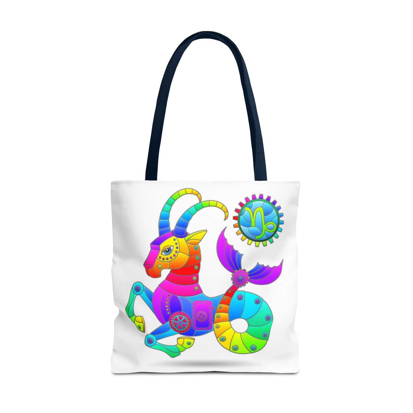 Capricorn Rainbow Steampunk, White Tote Bag