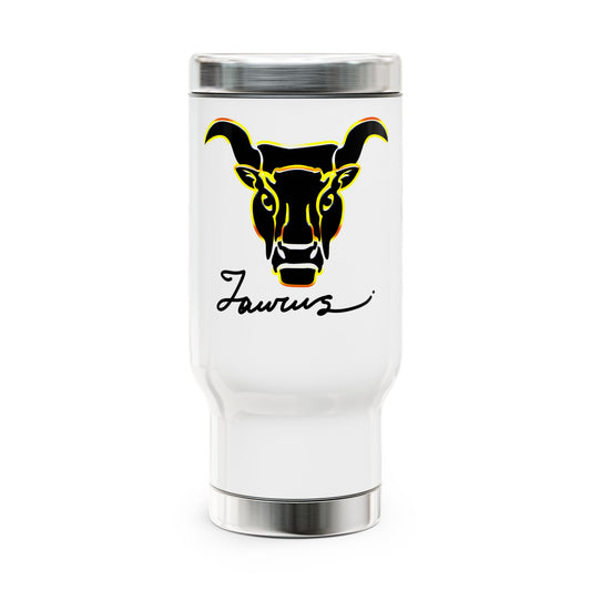 Taurus Bull, Stainless Steel Travel Mug with Handle, 14oz