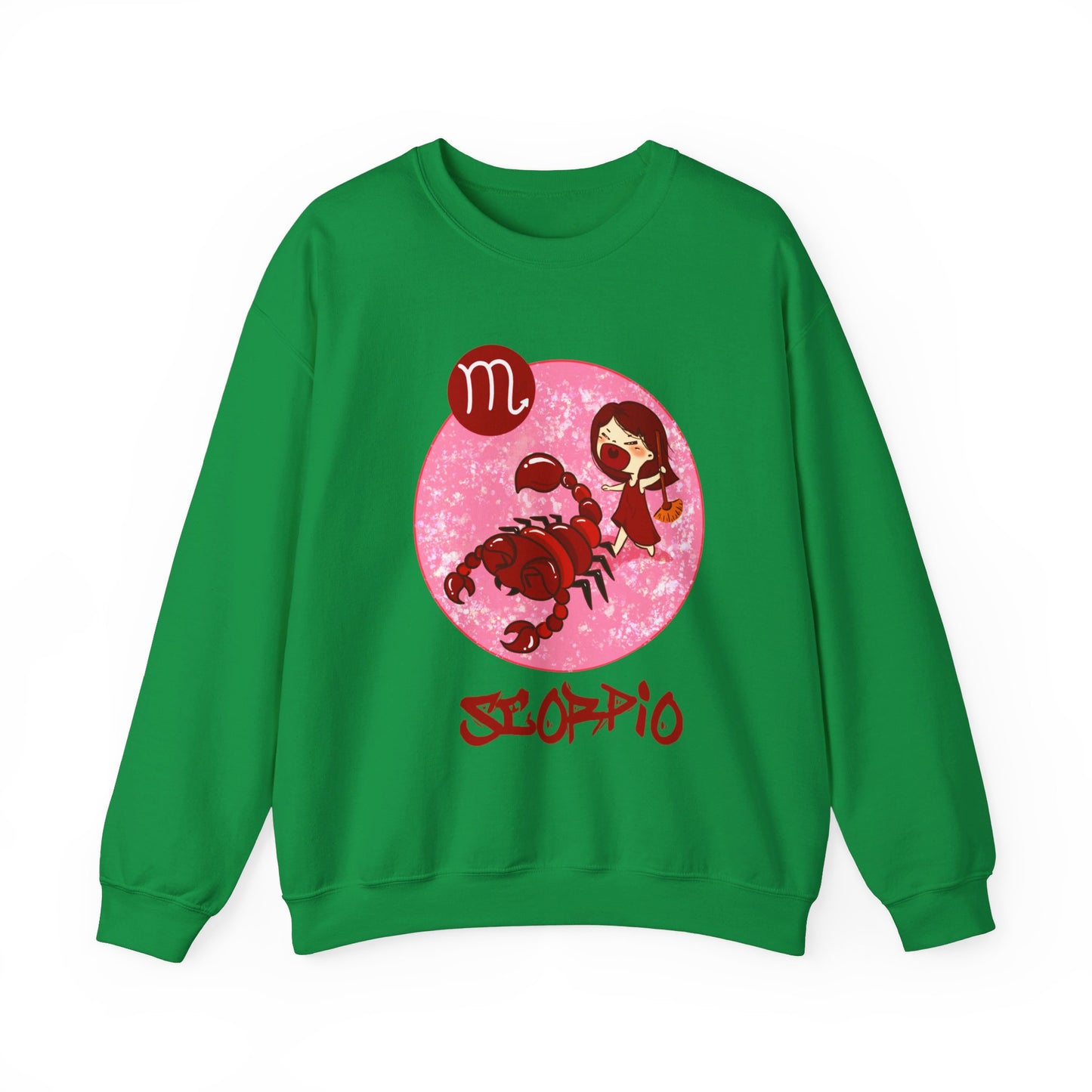 Scorpio Chibi Girl & Scorpion, Unisex Heavy Blend™ Crewneck Sweatshirt