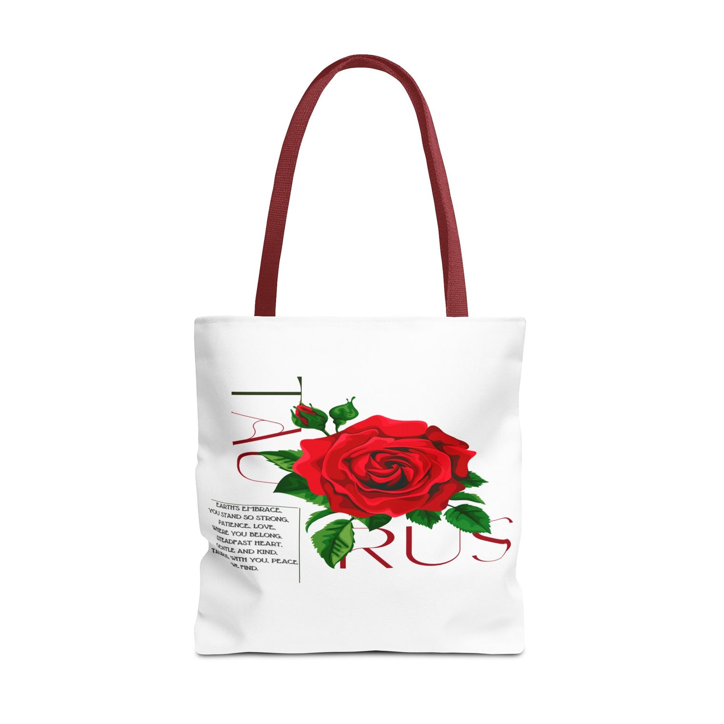 Taurus Rose White Tote Bag, 3 Sizes