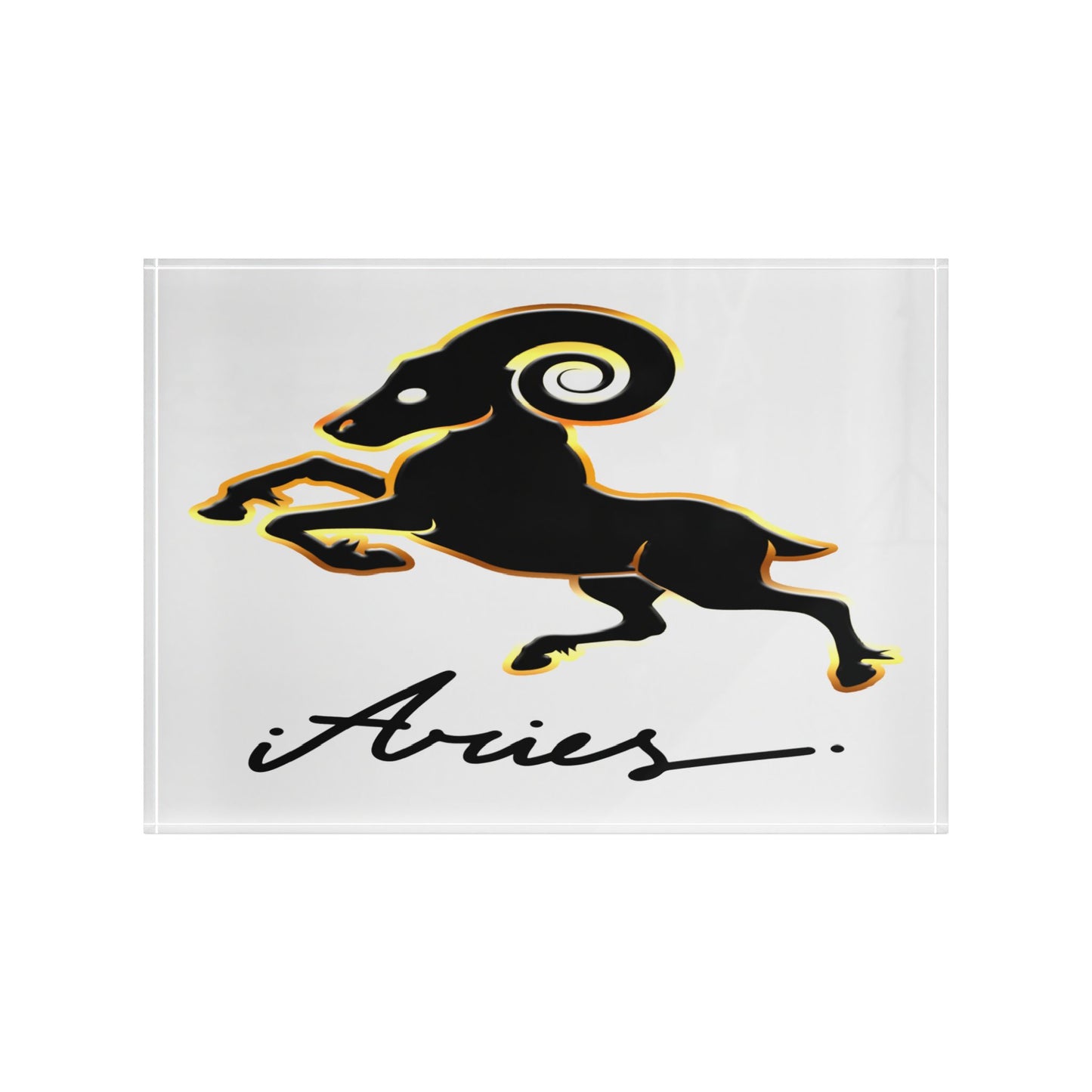 Aries Ram Photo Block, White